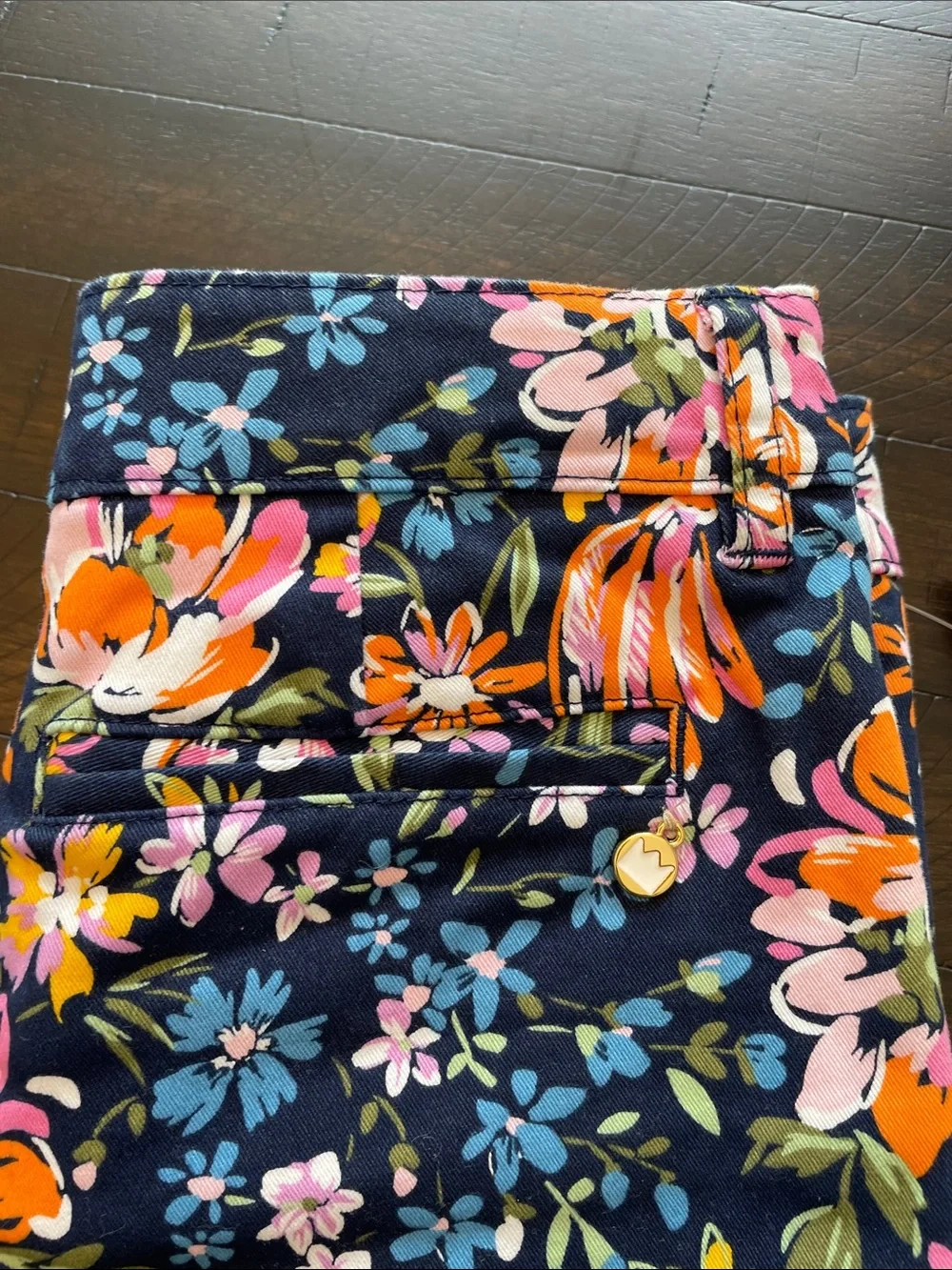 crown & ivy Navy Jeggings with Floral Cropped Shorts - Navy & Multi